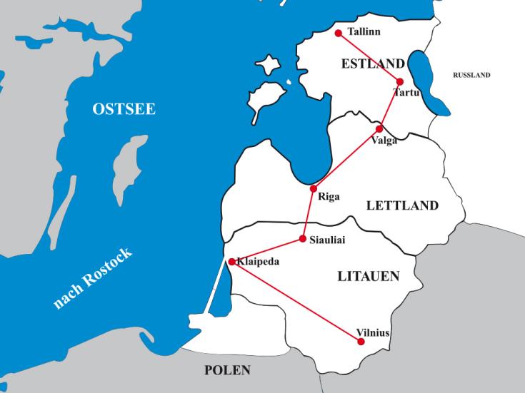 Bahnreise Baltikum Litauen - Lettland - Estland