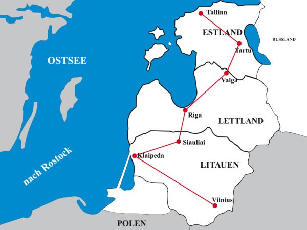 Bahnreise Baltikum Litauen - Lettland - Estland