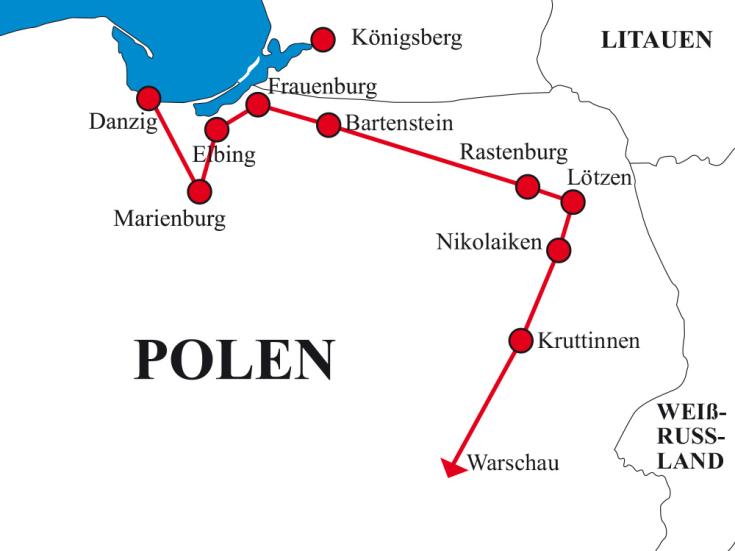 Radtour in Masuren: Danzig - Marienburg - Masuren - Warschau