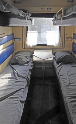 4-Bett-Abteil im Transsib-Linienzug © Christoph Hülsen
