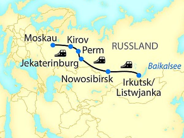 Transsibirische Eisenbahn - von Moskau zum Baikalsee