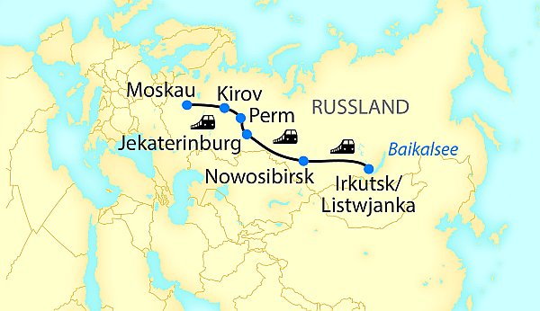 Transsibirische Eisenbahn - von Moskau zum Baikalsee